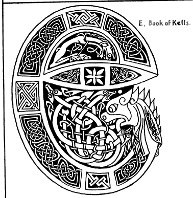 book of kells letters. e from the Book of Kells,